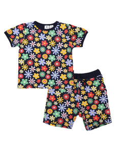 Korango Flower Cotton Pyjamas- Navy