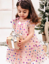 Load image into Gallery viewer, Bebe- Party Spot Tulle Dress- Rainbow
