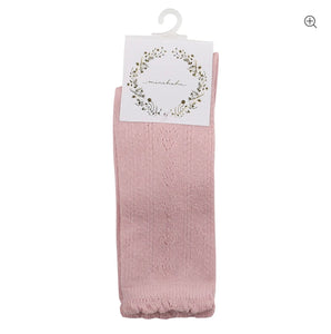 Bebe - Pointelle Knee High Socks - CLOUD , ALMOND or Dusky Pink