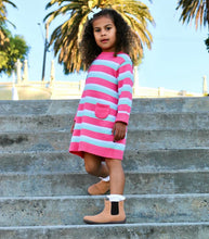 Load image into Gallery viewer, Korango - A-Line Knit Dress - Dusty Pink Stripe
