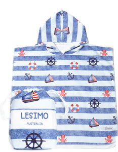 Lesimo Hooded Towels - Sailor, Rainbow, Surf, Daisy, Unicorn, Sunshine Flora