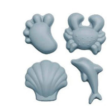 Load image into Gallery viewer, Scrunch Bucket/ Spade SET - Duck egg blue - comes with spade &amp; a set of  4 moulds
