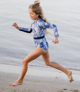 Bebe - Skyler Print Long Sleeve Sunsuit/Swimmer