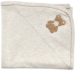 Albetta- Applique Teddy Stripe Blanket