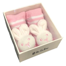 Load image into Gallery viewer, E S Kids - Socks with Rattles - Bunny 0-6months Navy or Pink
