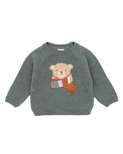 Bebe - Mateo Bear Jumper - Fern Green