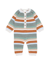 Load image into Gallery viewer, Bebe - Mateo Stripe Knitted Romper - Mateo Multi
