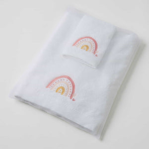 Jiggle & Giggle Towel & Washer Set - Rainbow Pink