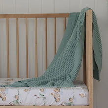 Load image into Gallery viewer, Snuggle Hunny Diamond Knit Blanket - Sage,White,Rosa or River
