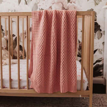 Load image into Gallery viewer, Snuggle Hunny Diamond Knit Blanket - Sage,White,Rosa or River
