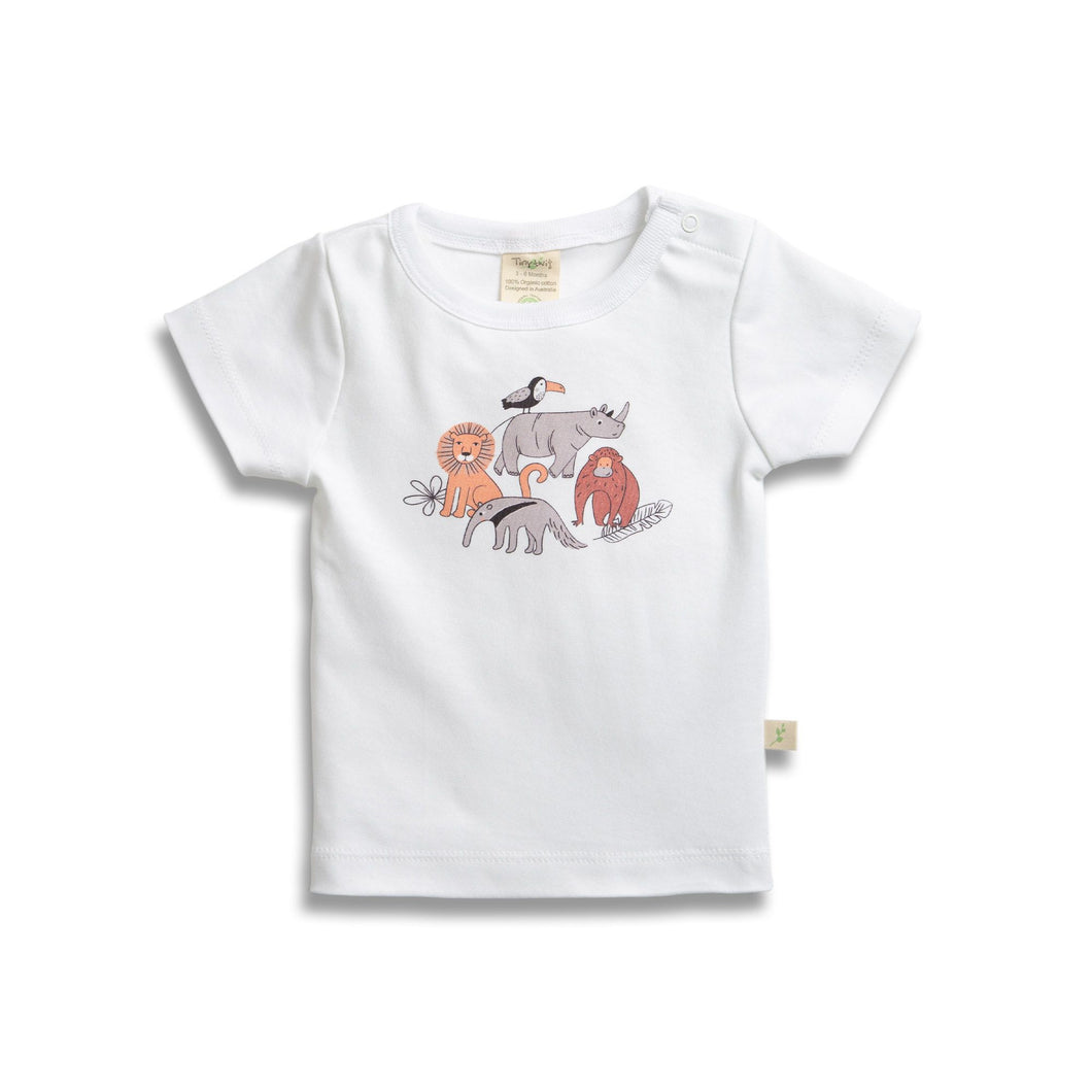 Tiny Twig - Round Neck Tee - White/Desert Dash