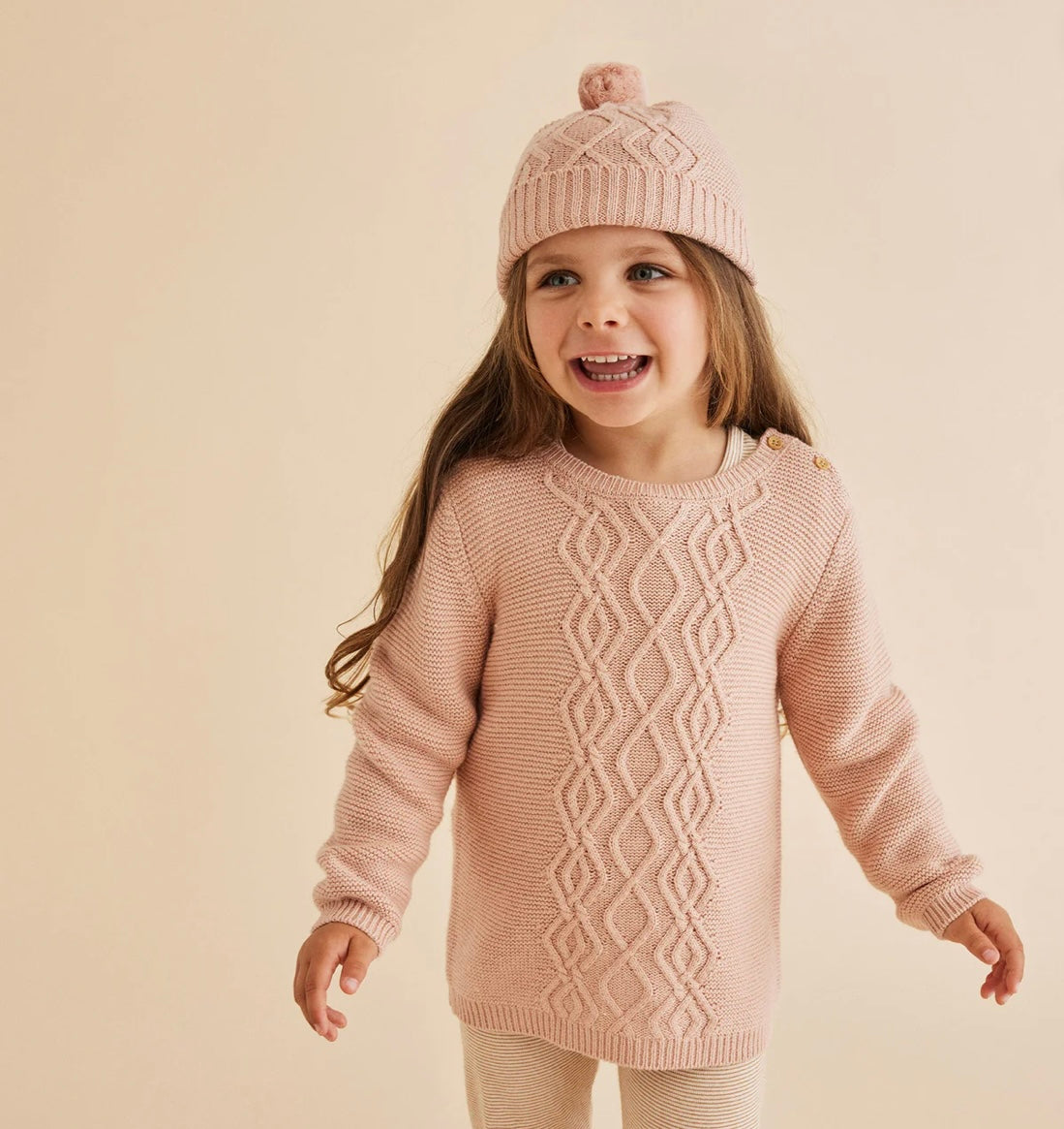 Wilson Frenchy Knitted Mini Cable Jumper Blush