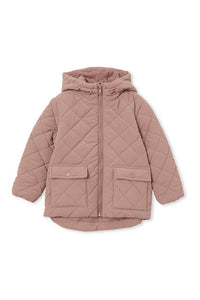 Milky - Quilted Zip Puffer Jacket - Dusty Pink